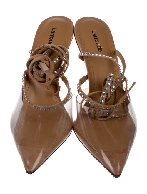 Larroude PVC Crystal Embellishments Slingback Pumps