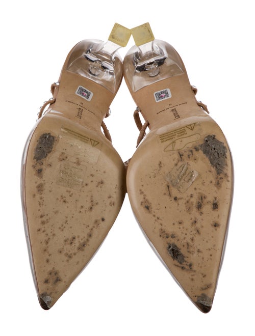 Larroude PVC Crystal Embellishments Slingback Pumps