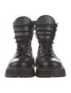 Larroude Leather Whipstitch Trim Combat Boots