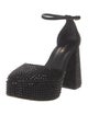 Larroude Suede Crystal Embellishments D'Orsay Pumps