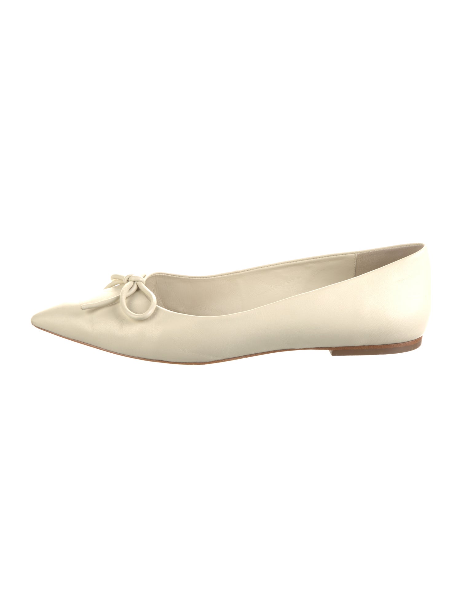 Larroude Leather Bow Accents Ballet Flats