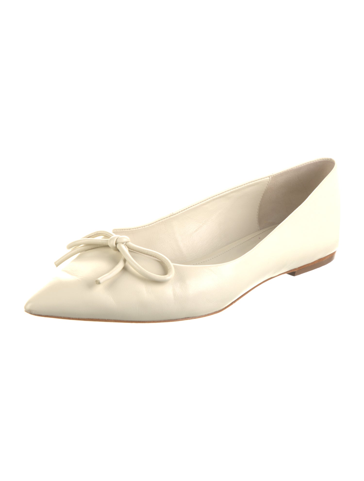 Larroude Leather Bow Accents Ballet Flats