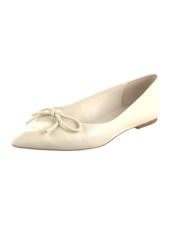 Larroude Leather Bow Accents Ballet Flats