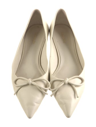 Larroude Leather Bow Accents Ballet Flats
