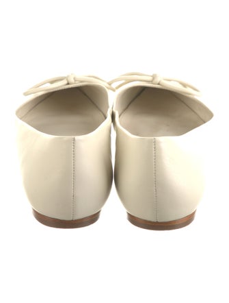 Larroude Leather Bow Accents Ballet Flats