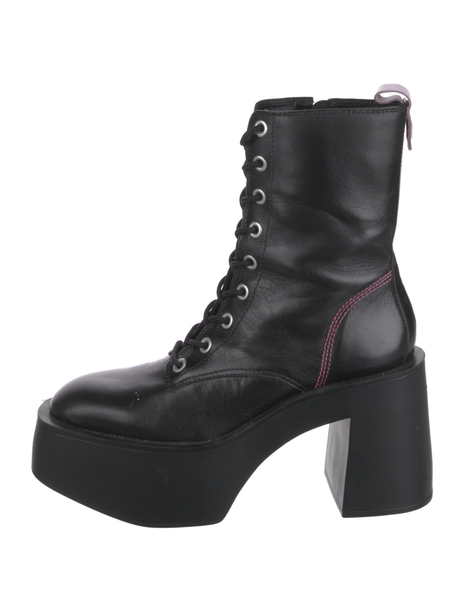 Larroude Leather Combat Boots
