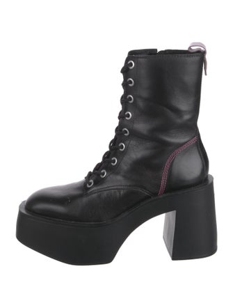 Larroude Leather Combat Boots