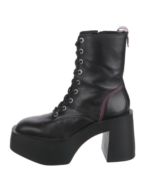 Larroude Leather Combat Boots