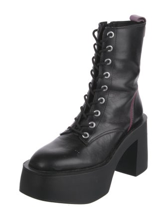 Larroude Leather Combat Boots