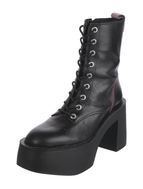 Larroude Leather Combat Boots