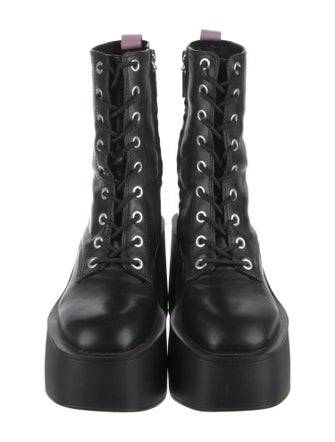 Larroude Leather Combat Boots