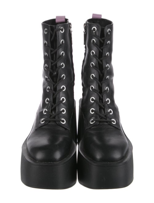Larroude Leather Combat Boots