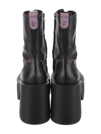 Larroude Leather Combat Boots