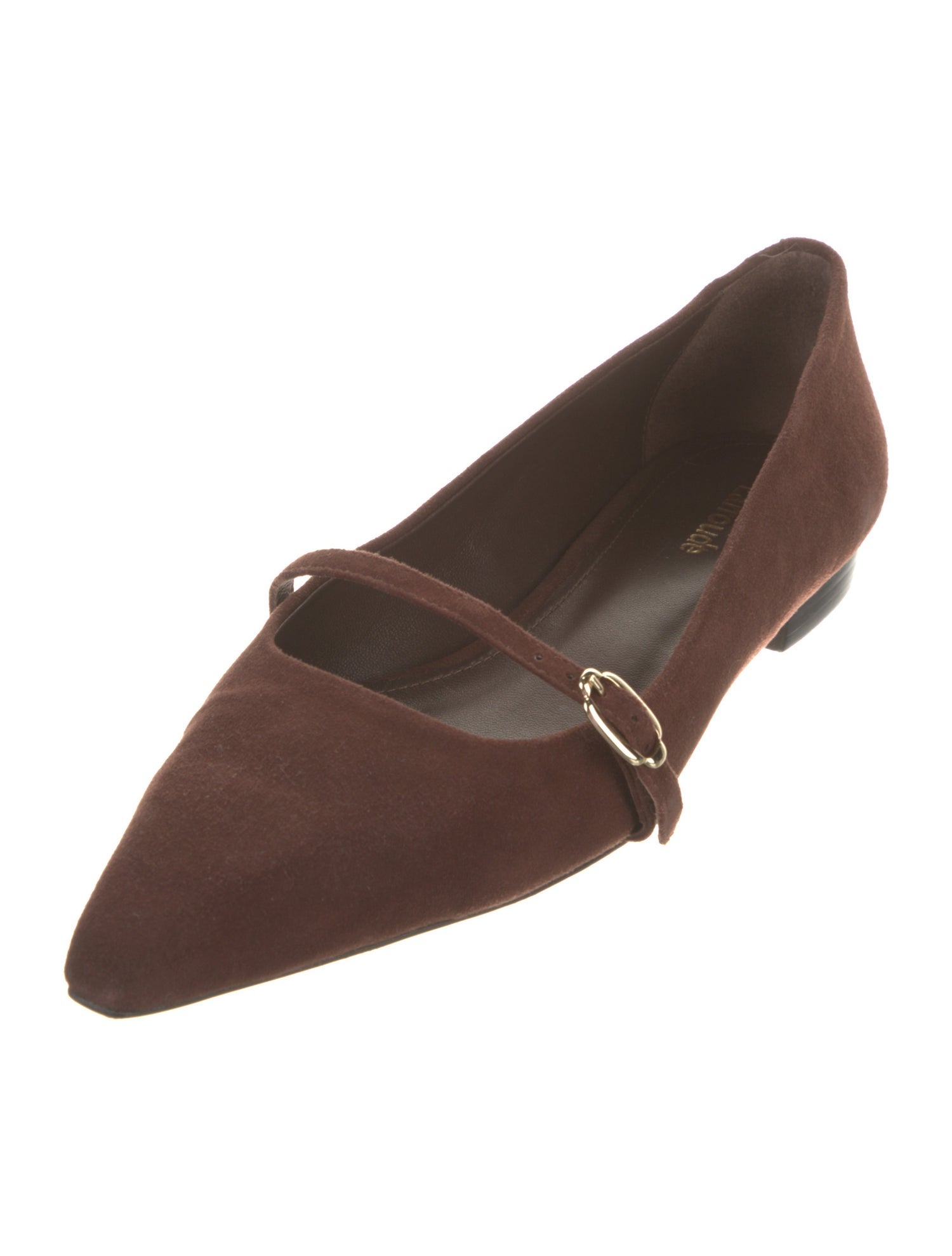 Larroude Suede Mary Jane Flats