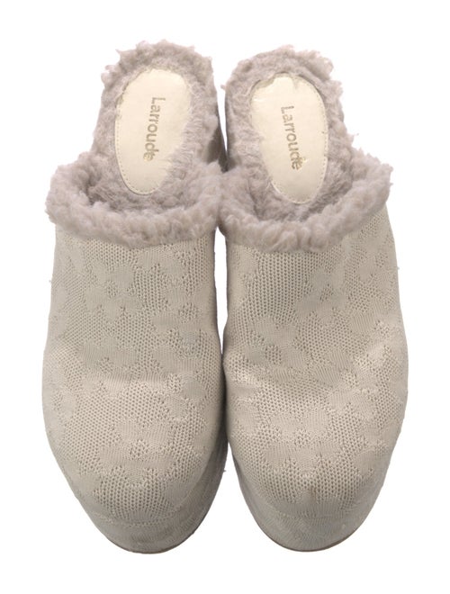 Larroude Canvas Floral Print Mules