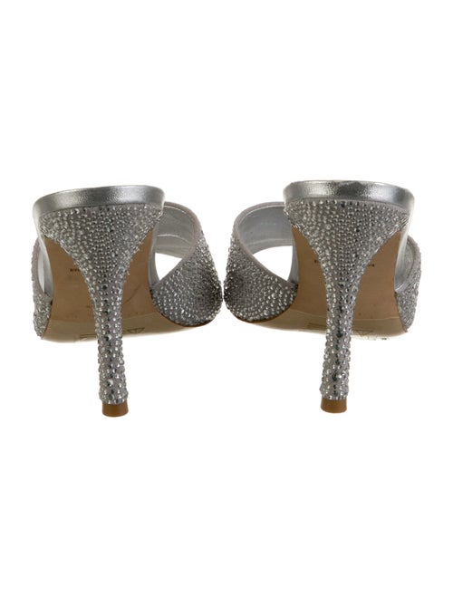 Larroude Leather Crystal Embellishments Slides
