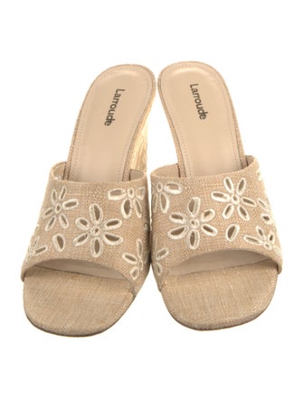 Larroude Embroidered Accent Slides