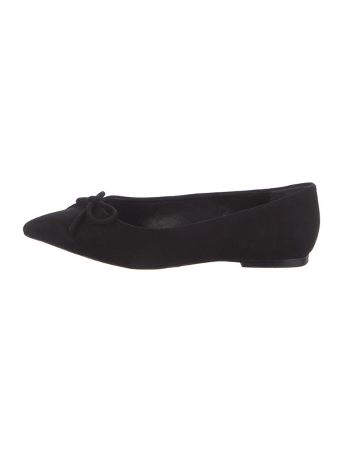 Larroude Suede Bow Accents Ballet Flats