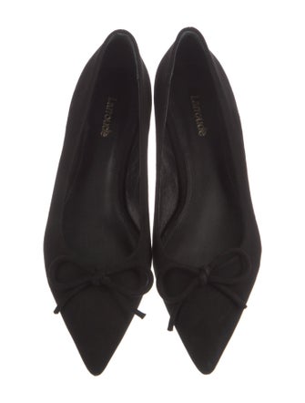 Larroude Suede Bow Accents Ballet Flats