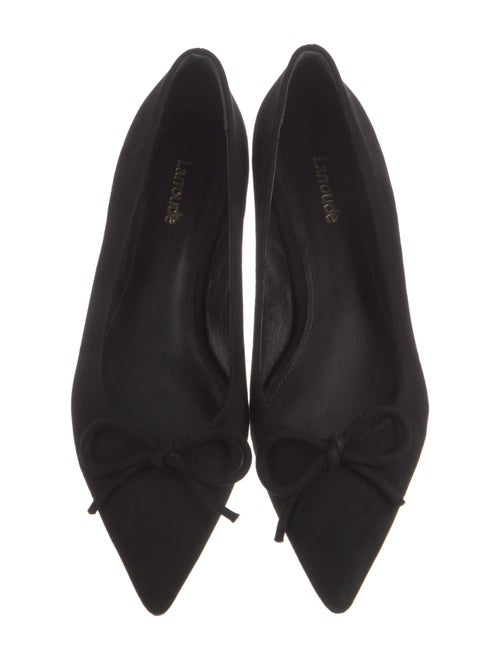 Larroude Suede Bow Accents Ballet Flats