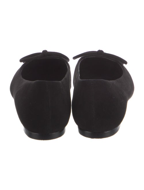 Larroude Suede Bow Accents Ballet Flats
