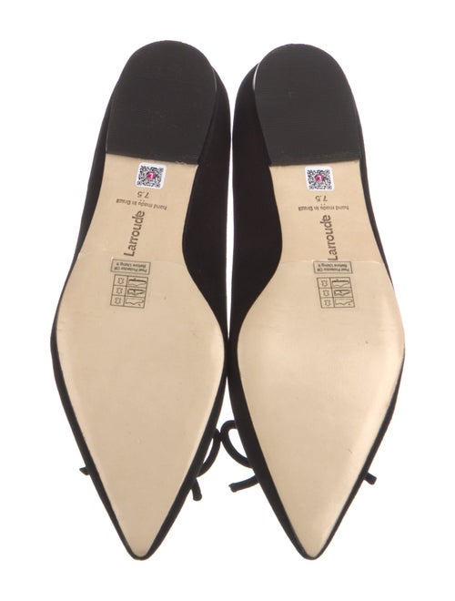 Larroude Suede Bow Accents Ballet Flats