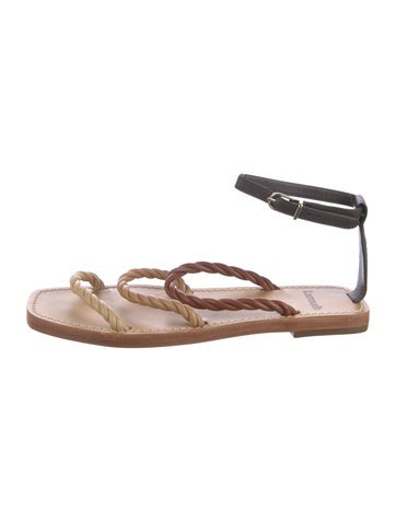 Larroude Sandals Leather Braided Accents Gladiator 6