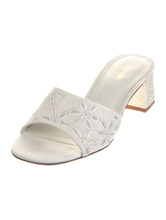 Larroude Canvas Patterned Slides