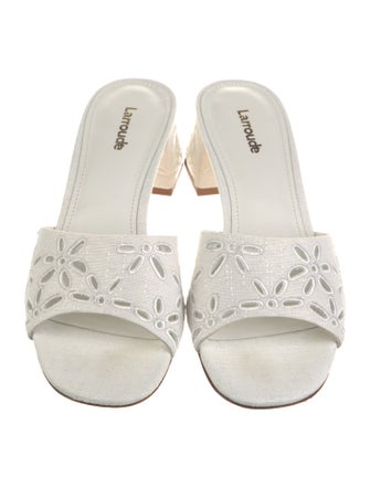 Larroude Canvas Patterned Slides