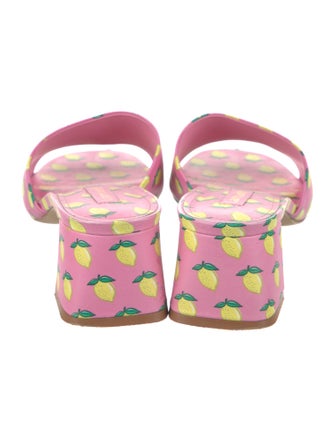 Larroude Leather Printed Slides