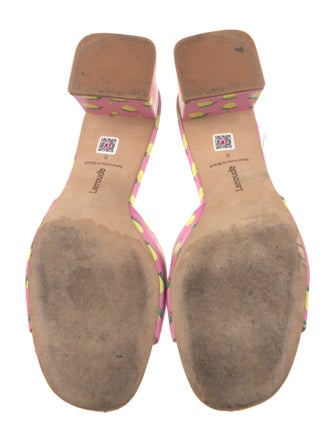 Larroude Leather Printed Slides