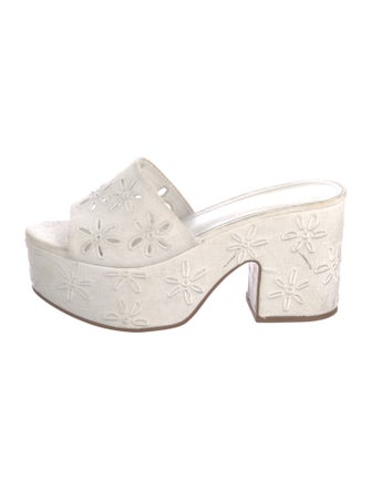 Larroude Embroidered Accent Slides