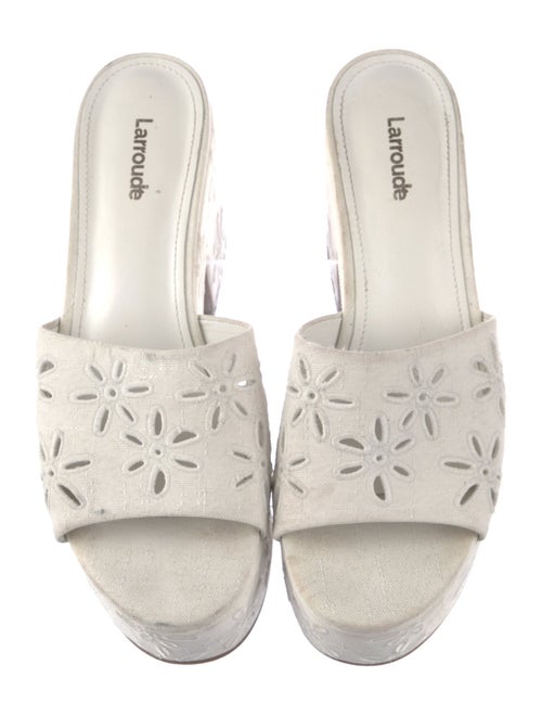 Larroude Embroidered Accent Slides