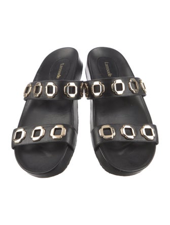 Larroude Leather Slides