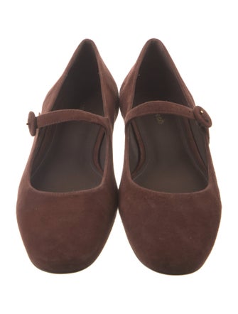 Larroude Suede Mary Jane Flats