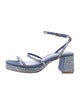 Larroude Denim Crystal Embellishments Slingback Sandals