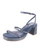 Larroude Denim Crystal Embellishments Slingback Sandals