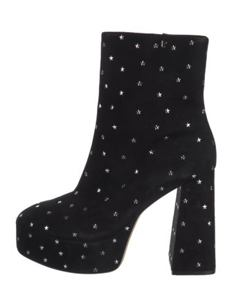 Larroude Suede Studded Accents Boots