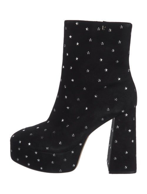 Larroude Suede Studded Accents Boots