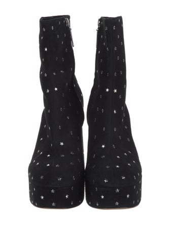 Larroude Suede Studded Accents Boots