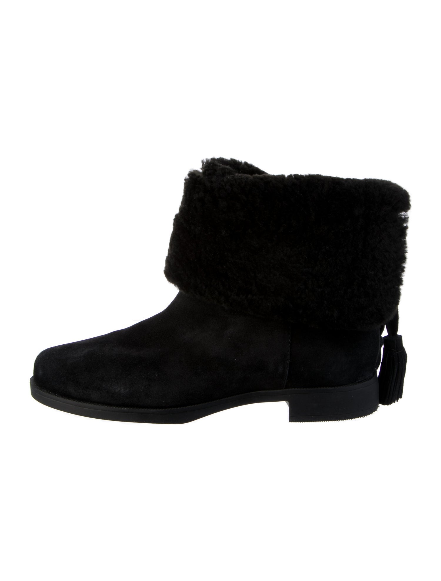 Larroude Suede Tassel Accents Rain Boots