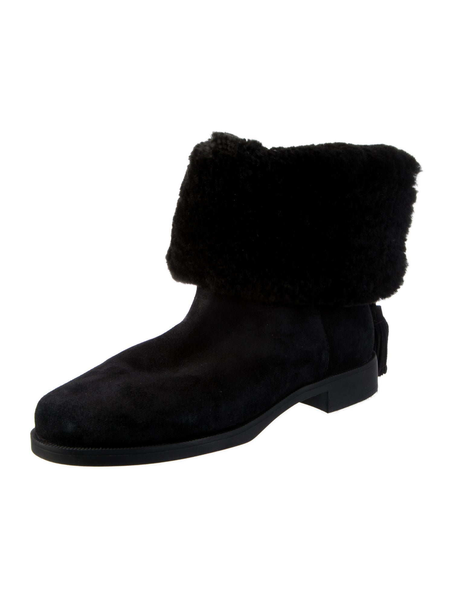 Larroude Suede Tassel Accents Rain Boots