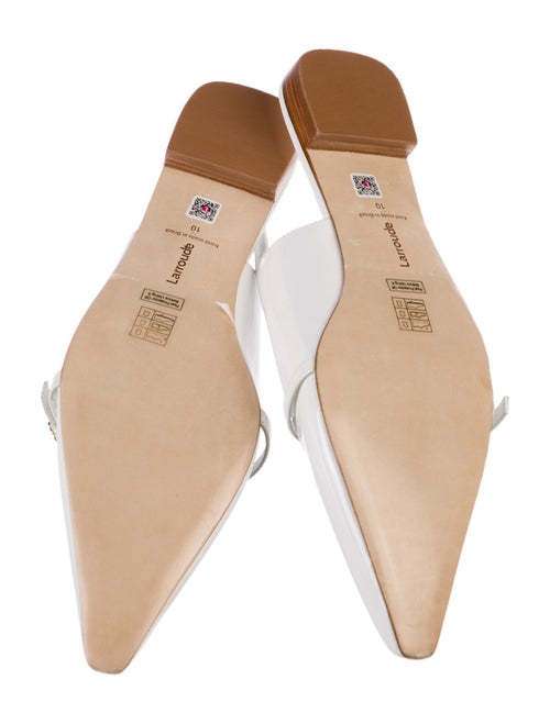 Larroude Leather Chain-Link Accents Slingback Flats