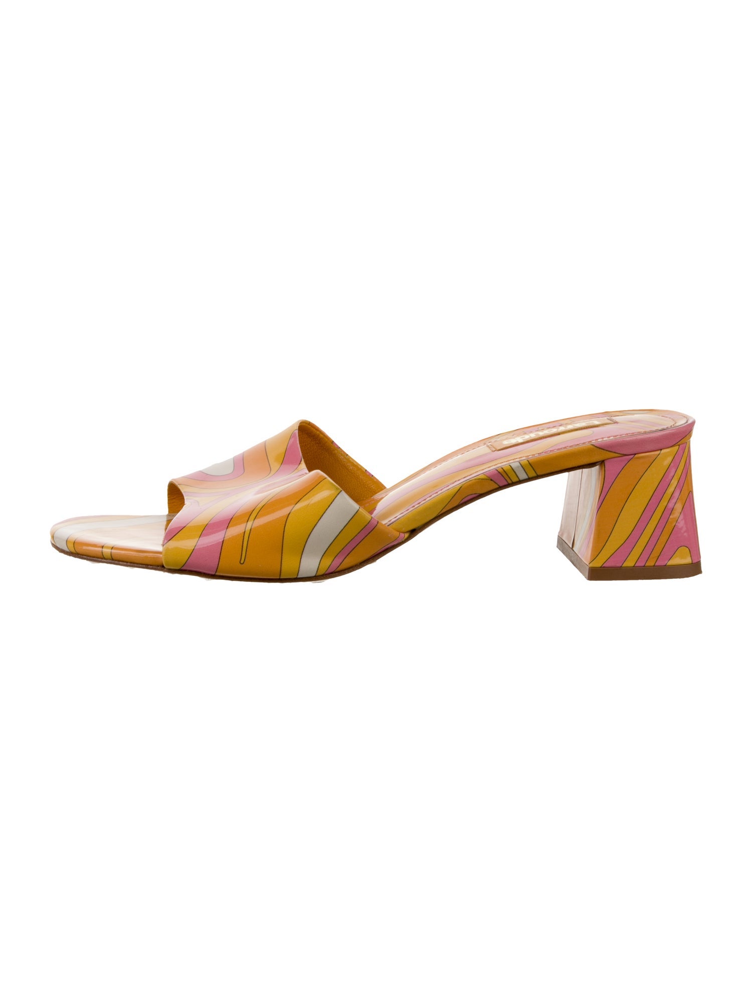 Larroude Patent Leather Printed Slides