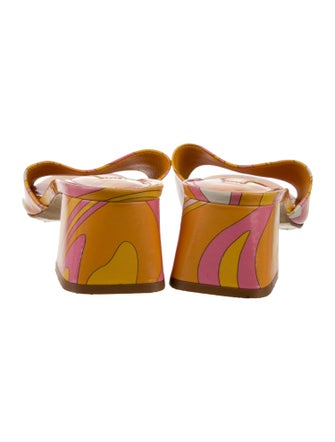 Larroude Patent Leather Printed Slides