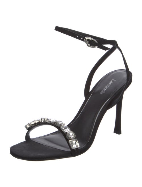 Larroude Suede Crystal Embellishments Sandals
