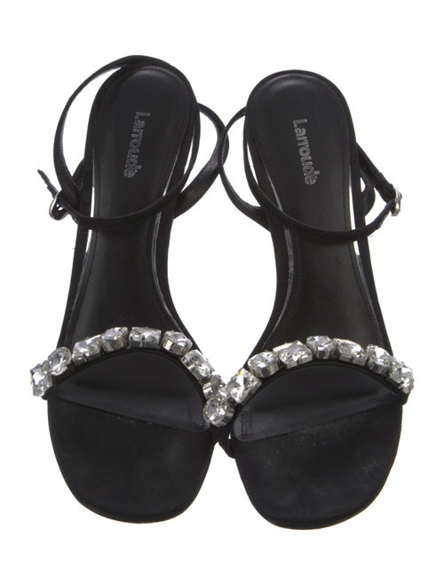 Larroude Suede Crystal Embellishments Sandals