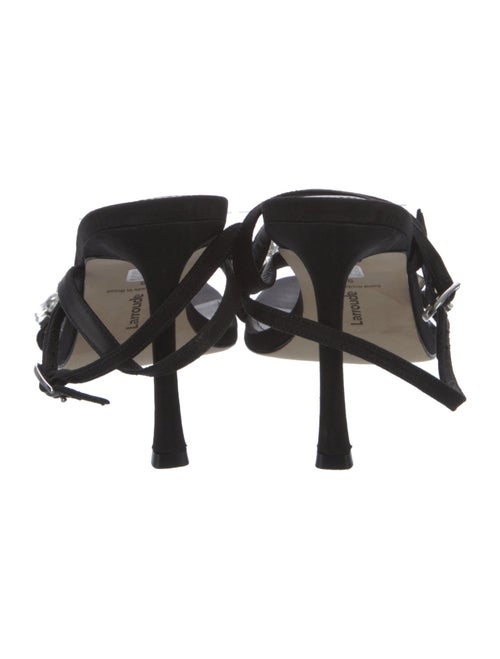 Larroude Suede Crystal Embellishments Sandals