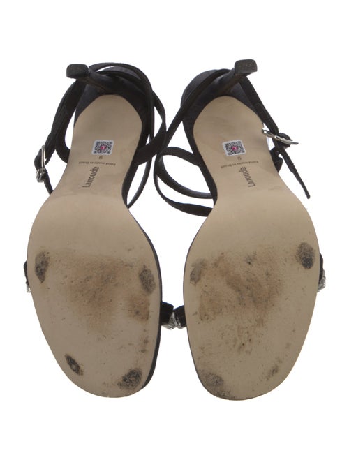 Larroude Suede Crystal Embellishments Sandals