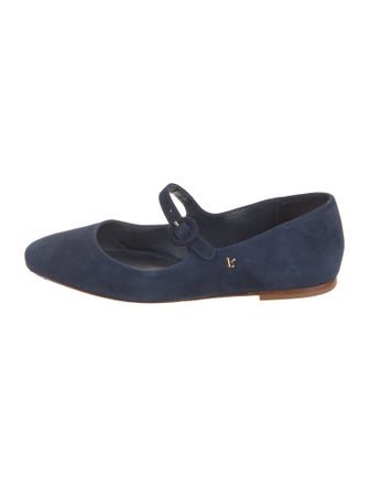 Larroude Suede Mary Jane Flats